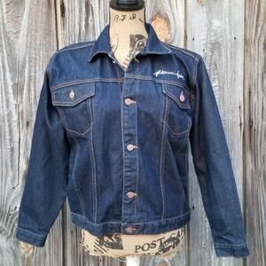 FUBU Fat Albert Denim Trucker Jacket Size M Embroidered Comics Cartoon